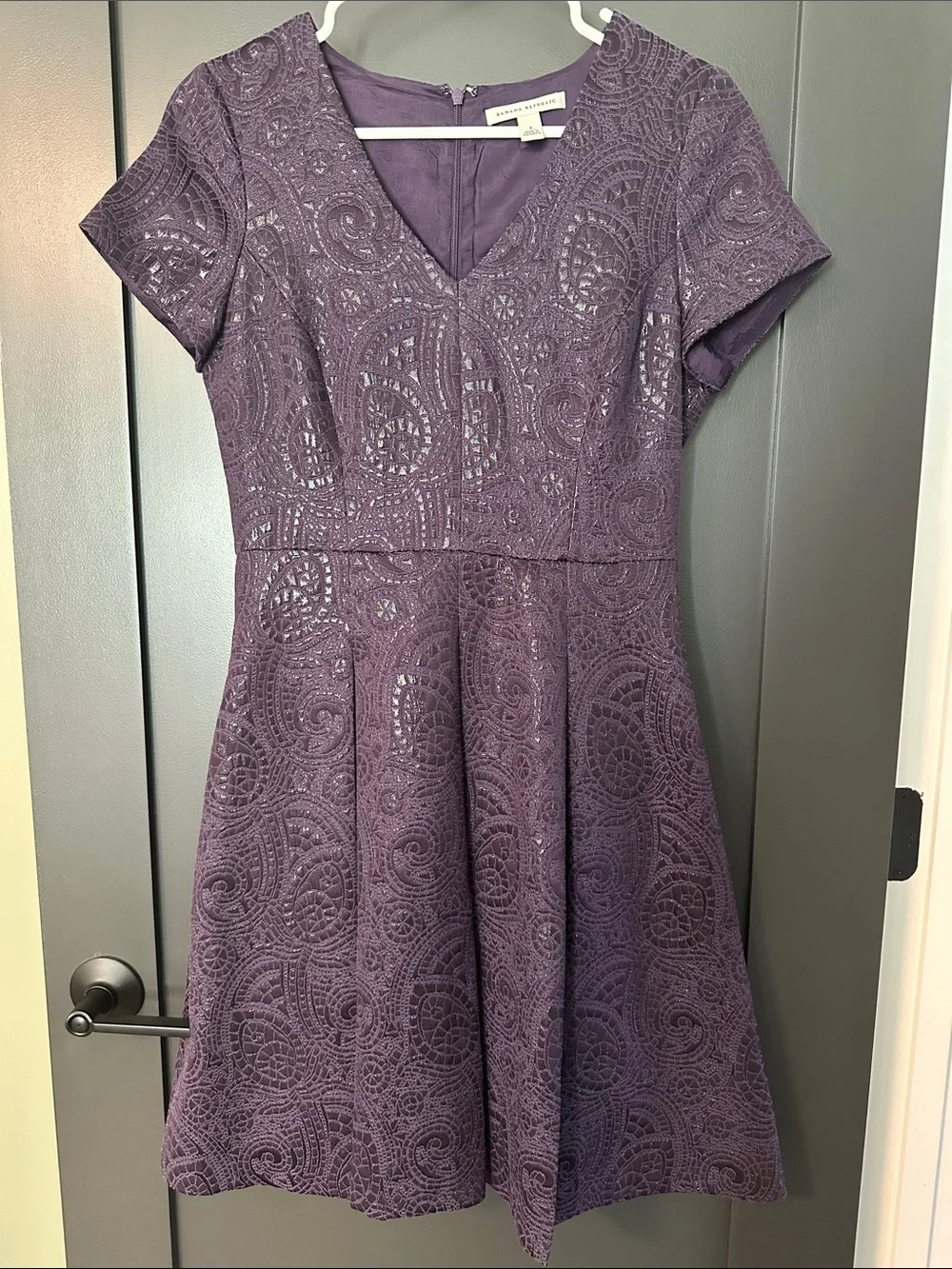 Banana Republic Short-Sleeve Jacquard Dress